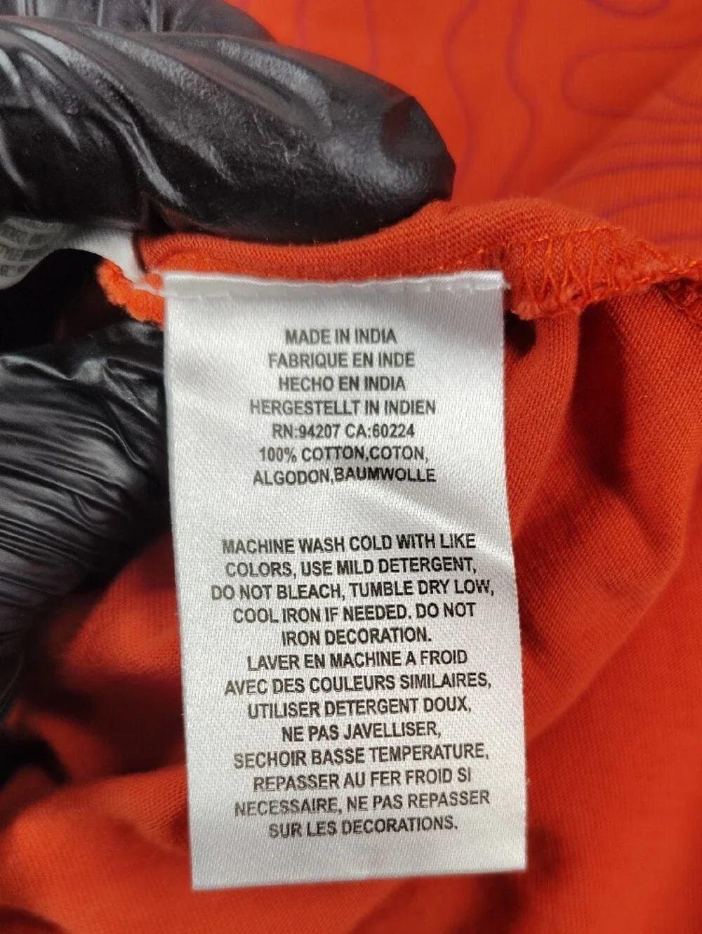 Caterpillar (CAT) Orange T-shirt With Topography - Mens Small